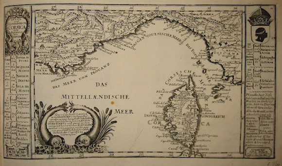 Bodenehr Gabriel (1664-1758) Insul und Konigreich Corsica mitt Angrenzenden Custen 1715 ca. Augsburg